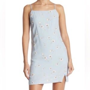 Sophie Rue Light Blue Floral Boho Festival Coquette Mini Dress